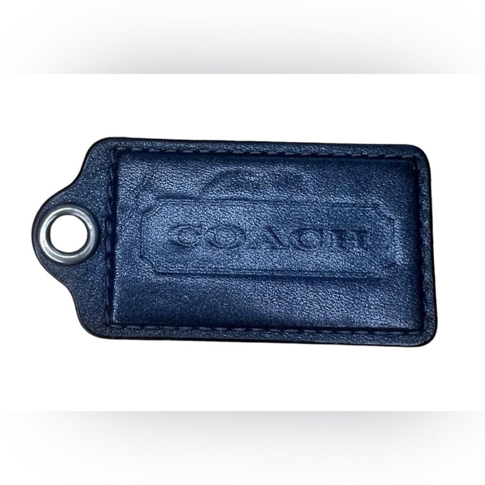 COACH Dark Gray Glove Tanned Leather Bag Charm Key Fob